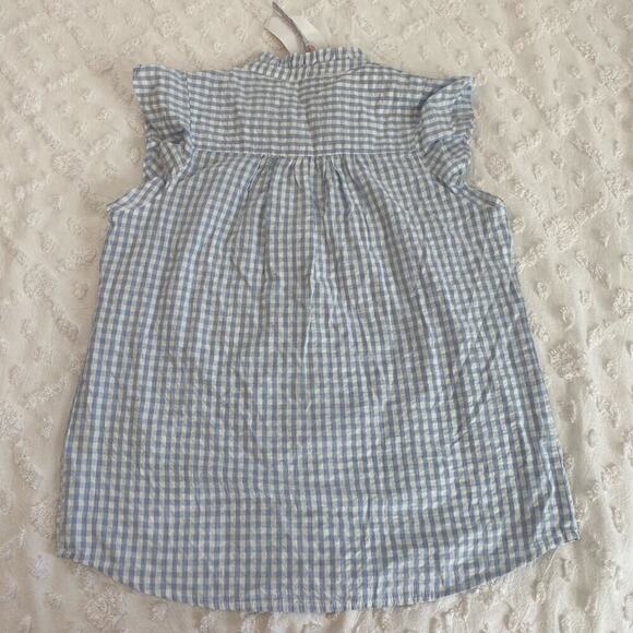 Lovestitch Felicity Flutter Sleeve Top Womens Size Small Gingham 100% Cotton - Picture 3 of 5